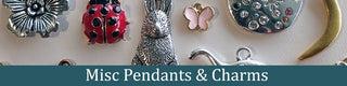 Assortment of metal charms and pendants.