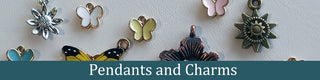Assortment of metal pendants and charms.