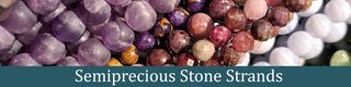 Strands of semiprecious stone beads.