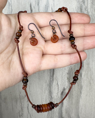 Earthy Leather Necklace & Earrings Class
