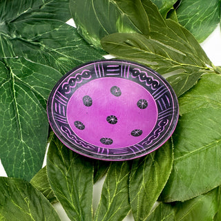 Round Soapstone Dish purple