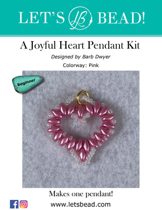 Cover pix of Joyful Heart Pendant Kit in pink and white.