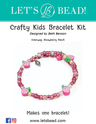 DIY Kit Crafty Kids memory wire Bracelet with leaf charm  - Strawberry Patch.