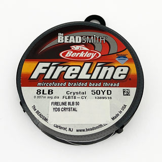 A 50yd spool of 8lb crystal Fireline bead thread.