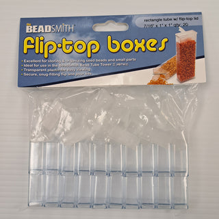 Package of  20 each 7/16"x1x1 clear flip top boxes.