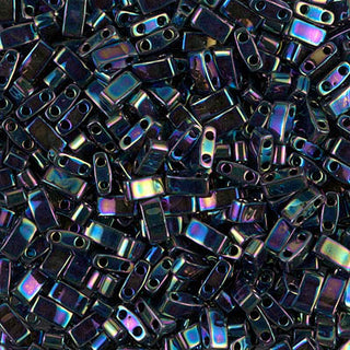 Closeup of glass Half Tila beads.