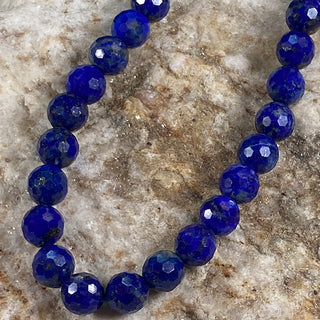 Lapis AAA 6mm faceted round beads strand.