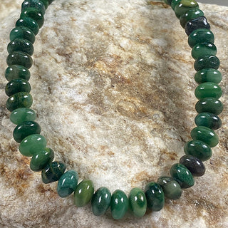 Natural African Jade rondelle beads 6x3mm strand.