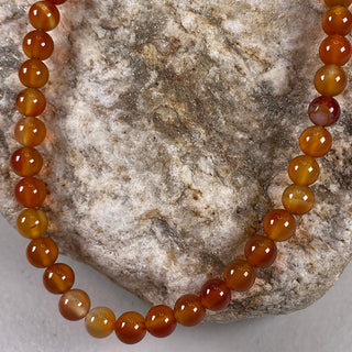 Natural Carnelian AAA 6mm round beads strand.