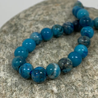 Crazy lace agate blue round 6mm beads strand.