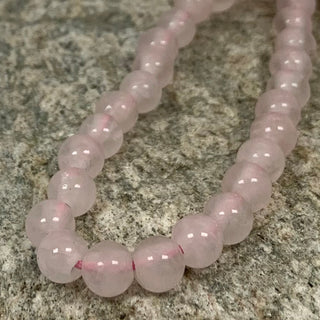 Rose Quartz beads strand round 6mm.