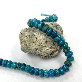 Blue Crazy Lace Agate large hole beads strand 8mm rondelle.
