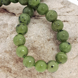 Jade large hole beads strand, 8mm Round.