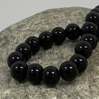  Black Onyx round 8mm beads strand.