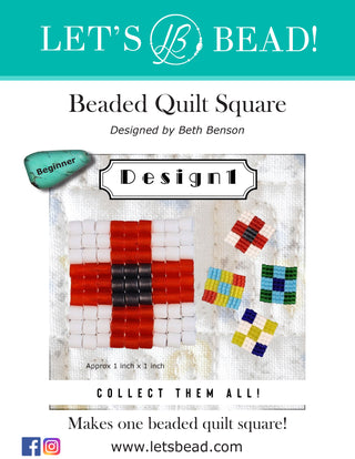 Cover of the beaded quilt square kit, design 1.