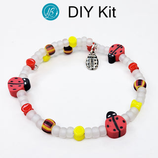 DIY Kit Crafty Kids memory wire Bracelet with ladybug charm  - Ladybugs.