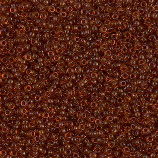 15/0 Transparent Dark Topaz Seed Beads.