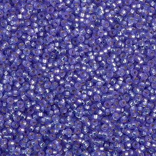 15/0 Dyed Semi-Frosted Silver Lined Purple Miyuki Seed Beads.