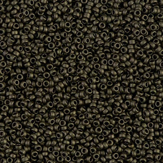 15/0 Matte Metallic Dark Olive Seed Beads.