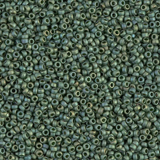 15/0 Matte Metallic Sage Green Luster Miyuki Seed Beads.