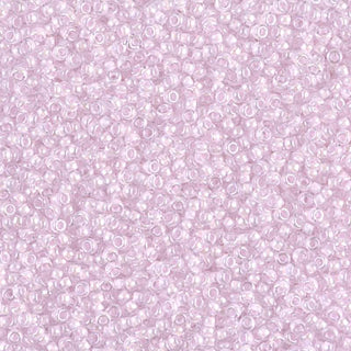 15/0 Pink Lined Crystal Seed Beads.