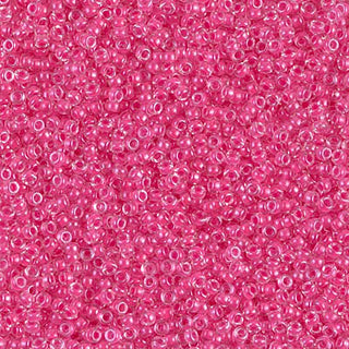15/0 Carnation Pink Lined Crystal Miyuki Seed Beads.