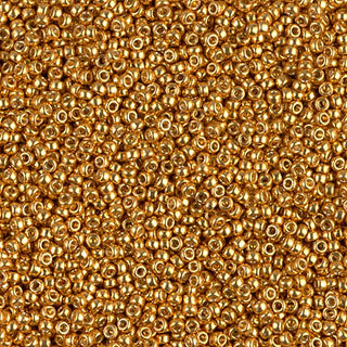 15/0 Duracoat Galvanized Yellow Seed Beads.