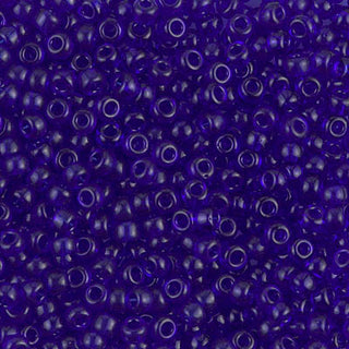 8/0 Transparent Cobalt Miyuki Seed Beads.