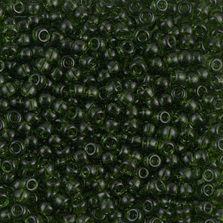 8/0 Transparent Olive Seed Beads.