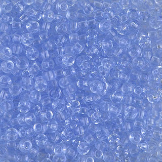8/0 Transparent Light Cornflower Blue Seed Beads.