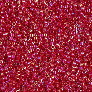 Opaque Red AB 11/0 Miyuki Delica Beads.