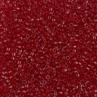 Transparent Dark Cranberry 11/0 Miyuki Delica Beads.