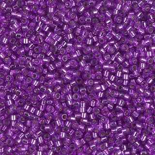 Dyed Silver Lined Magenta 11/0 Miyuki Delica Beads.