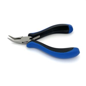 Jewelry making pliers with bent nose.