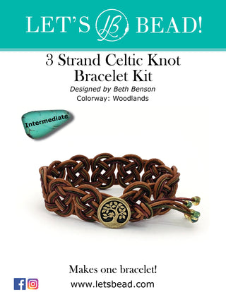 Cover of Bracelet Kit: 3 Strand Celtic Knot Bracelet Kit in Woodlands colorway