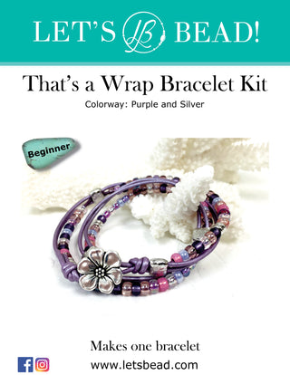 That's a Wrap - 2 Wrap Bracelet - Purple and Silver