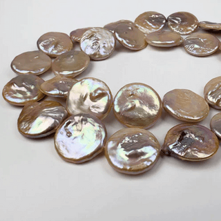 large coin shaped natural freshwater pearl beads