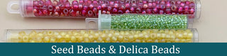 Tubes of brightly colored seed beads.