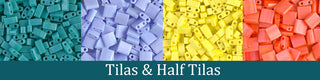 Closeup of different Tila and Half Tila beads.