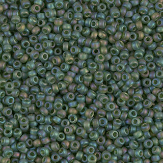 11/0 Matte Transparent Olive Green AB Miyuki Seed Bead 11-158FR 10g