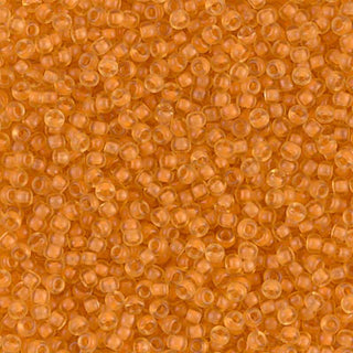 11/0 Semi-Frosted Apricot Lined Light Topaz Miyuki Seed Bead 11-1937 10g