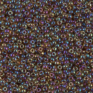 11/0 Root Beer Lined Light Topaz AB Miyuki Seed Bead 11-357 10g
