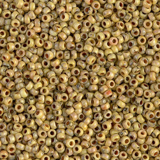 11/0 Opaque Yellow Picasso Miyuki Seed Beads 11-4512