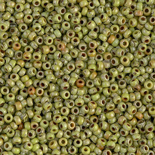 11/0 Op Chartreuse Picasso Miyuki Seed Bead 11-4515