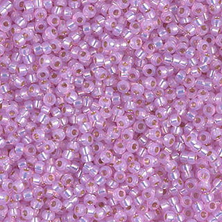 11/0 Dyed Hot Pink Silver Lined Alabaster Miyuki Seed Bead 11-644 10g
