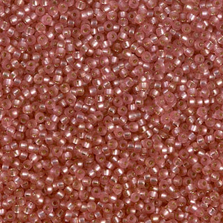 15/0 Dyed Semi-Frosted Silver Lined Light Cranberry Miyuki Seed Bead 15-1627 10g