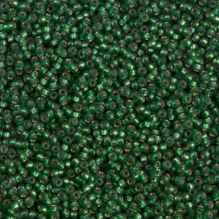 15/0 Dyed Semi-Frosted Silver Lined Leaf Green Miyuki Seed Bead 15-1642 10g