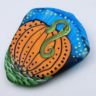 Lampwork glass bead of pumpkin