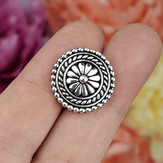 Bali Button 18mm, Antique Silver
