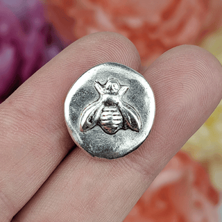Silver Plated Bee Button
